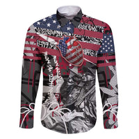 Hip Hop Graffiti Family Matching Long Sleeve Bodycon Dress and Hawaiian Shirt with Rapper Portrait and American Flag Street Art - Wonder Print Shop