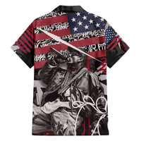 Hip Hop Graffiti Family Matching Off The Shoulder Long Sleeve Dress and Hawaiian Shirt with Rapper Portrait and American Flag Street Art - Wonder Print Shop