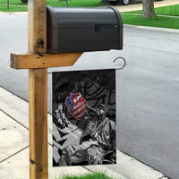 Hip Hop Graffiti Garden Flag with Rapper Portrait and American Flag Street Art - Wonder Print Shop