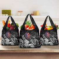 Hip Hop Graffiti Grocery Bag with Rapper Portrait and American Flag Street Art - Wonder Print Shop