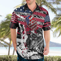 Hip Hop Graffiti Hawaiian Shirt with Rapper Portrait and American Flag Street Art - Wonder Print Shop