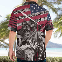 Hip Hop Graffiti Hawaiian Shirt with Rapper Portrait and American Flag Street Art - Wonder Print Shop