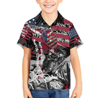 Hip Hop Graffiti Hawaiian Shirt with Rapper Portrait and American Flag Street Art - Wonder Print Shop