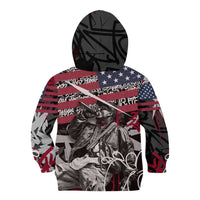 Hip Hop Graffiti Kid Hoodie with Rapper Portrait and American Flag Street Art - Wonder Print Shop