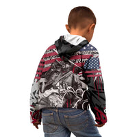 Hip Hop Graffiti Kid Hoodie with Rapper Portrait and American Flag Street Art - Wonder Print Shop