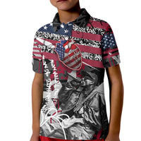 Hip Hop Graffiti Kid Polo Shirt with Rapper Portrait and American Flag Street Art - Wonder Print Shop