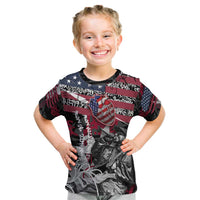 Hip Hop Graffiti Kid T Shirt with Rapper Portrait and American Flag Street Art - Wonder Print Shop