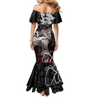 Hip Hop Graffiti Mermaid Dress with Rapper Portrait and American Flag Street Art - Wonder Print Shop