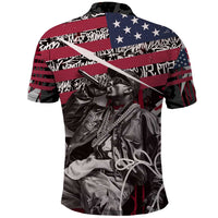 Hip Hop Graffiti Polo Shirt with Rapper Portrait and American Flag Street Art - Wonder Print Shop