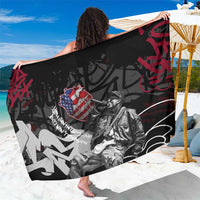 Hip Hop Graffiti Sarong with Rapper Portrait and American Flag Street Art - Wonder Print Shop
