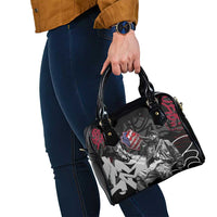 Hip Hop Graffiti Shoulder Handbag with Rapper Portrait and American Flag Street Art - Wonder Print Shop