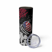 Hip Hop Graffiti Skinny Tumbler with Rapper Portrait and American Flag Street Art - Wonder Print Shop