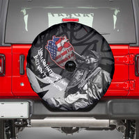 Hip Hop Graffiti Spare Tire Cover with Rapper Portrait and American Flag Street Art - Wonder Print Shop