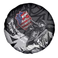 Hip Hop Graffiti Spare Tire Cover with Rapper Portrait and American Flag Street Art - Wonder Print Shop