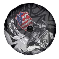 Hip Hop Graffiti Spare Tire Cover with Rapper Portrait and American Flag Street Art - Wonder Print Shop