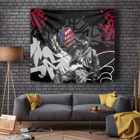 Hip Hop Graffiti Tapestry with Rapper Portrait and American Flag Street Art - Wonder Print Shop
