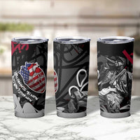 Hip Hop Graffiti Tumbler Cup with Rapper Portrait and American Flag Street Art - Wonder Print Shop
