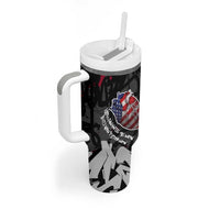 Hip Hop Graffiti Tumbler With Handle with Rapper Portrait and American Flag Street Art - Wonder Print Shop