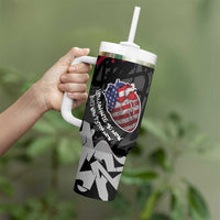 Hip Hop Graffiti Tumbler With Handle with Rapper Portrait and American Flag Street Art - Wonder Print Shop