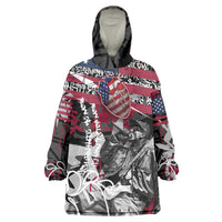 Hip Hop Graffiti Wearable Blanket Hoodie with Rapper Portrait and American Flag Street Art - Wonder Print Shop