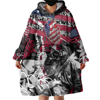 Hip Hop Graffiti Wearable Blanket Hoodie with Rapper Portrait and American Flag Street Art - Wonder Print Shop