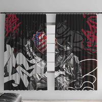 Hip Hop Graffiti Window Curtain with Rapper Portrait and American Flag Street Art - Wonder Print Shop