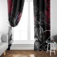 Hip Hop Graffiti Window Curtain with Rapper Portrait and American Flag Street Art - Wonder Print Shop