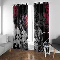 Hip Hop Graffiti Window Curtain with Rapper Portrait and American Flag Street Art - Wonder Print Shop