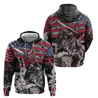Hip Hop Graffiti Zip Hoodie with Rapper Portrait and American Flag Street Art - Wonder Print Shop