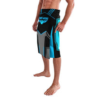 Custom Bowling Team Lavalava with Blue Bowling Pin Heartbeat Graphic and Winged Emblem - Wonder Print Shop