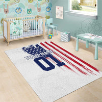 Motocross Rider Graphic Dirtbike Racing Area Rug with Distressed American Flag and Custom Number - Wonder Print Shop