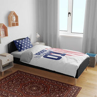 Motocross Rider Graphic Dirtbike Racing Bedding Set with Distressed American Flag and Custom Number - Wonder Print Shop