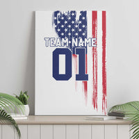 Motocross Rider Graphic Dirtbike Racing Canvas Wall Art with Distressed American Flag and Custom Number - Wonder Print Shop