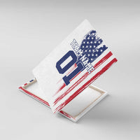 Motocross Rider Graphic Dirtbike Racing Canvas Wall Art with Distressed American Flag and Custom Number - Wonder Print Shop