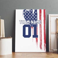 Motocross Rider Graphic Dirtbike Racing Canvas Wall Art with Distressed American Flag and Custom Number - Wonder Print Shop