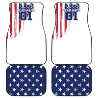 Motocross Rider Graphic Dirtbike Racing Car Mats with Distressed American Flag and Custom Number - Wonder Print Shop