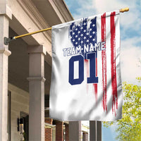 Motocross Rider Graphic Dirtbike Racing Garden Flag with Distressed American Flag and Custom Number - Wonder Print Shop