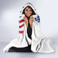 Motocross Rider Graphic Dirtbike Racing Hooded Blanket with Distressed American Flag and Custom Number - Wonder Print Shop