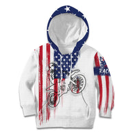 Motocross Rider Graphic Dirtbike Racing Kid Hoodie with Distressed American Flag and Custom Number - Wonder Print Shop