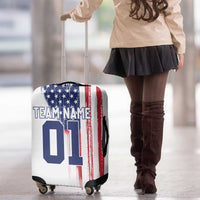 Motocross Rider Graphic Dirtbike Racing Luggage Cover with Distressed American Flag and Custom Number - Wonder Print Shop