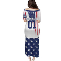 Motocross Rider Graphic Dirtbike Racing Puletasi with Distressed American Flag and Custom Number - Wonder Print Shop