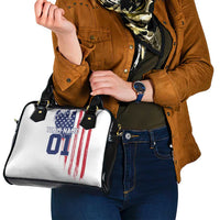 Motocross Rider Graphic Dirtbike Racing Shoulder Handbag with Distressed American Flag and Custom Number - Wonder Print Shop