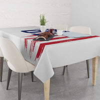Motocross Rider Graphic Dirtbike Racing Tablecloth with Distressed American Flag and Custom Number - Wonder Print Shop