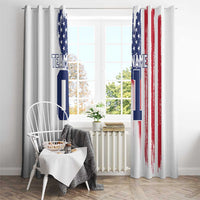 Motocross Rider Graphic Dirtbike Racing Window Curtain with Distressed American Flag and Custom Number - Wonder Print Shop
