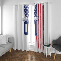 Motocross Rider Graphic Dirtbike Racing Window Curtain with Distressed American Flag and Custom Number - Wonder Print Shop