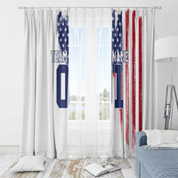 Motocross Rider Graphic Dirtbike Racing Window Curtain with Distressed American Flag and Custom Number - Wonder Print Shop