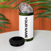 Crappie Fishing Green Camo 4 in 1 Can Cooler Tumbler with Leaf Camouflage and Custom Name Design - Wonder Print Shop