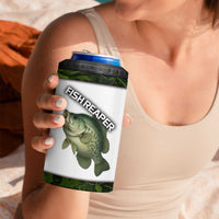 Crappie Fishing Green Camo 4 in 1 Can Cooler Tumbler with Leaf Camouflage and Custom Name Design - Wonder Print Shop