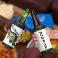 Crappie Fishing Green Camo 4 in 1 Can Cooler Tumbler with Leaf Camouflage and Custom Name Design - Wonder Print Shop