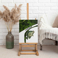 Crappie Fishing Green Camo Canvas Wall Art with Leaf Camouflage and Custom Name Design - Wonder Print Shop
